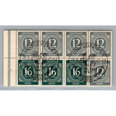 ALEMANIA ESTAMPILLA SEGUNDA GUERRA MUNDIAL OCUPACION INTERALIADA HOJA DE CARNET COMPLETA USADA MUY RARA MICHEL H BLATT 123 DE LUJO 120 € !!!